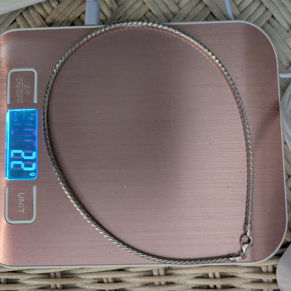 Sparkly Solid Sterling Silver Snake Chain Necklac… - image 8